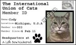 Cat Union Card Cody